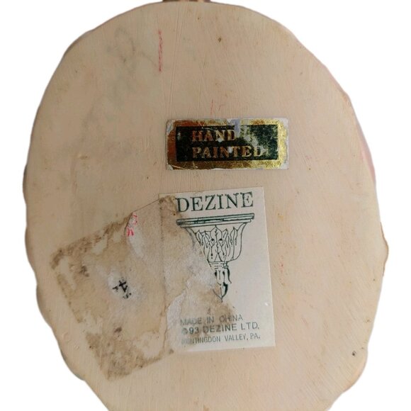 Dezine Trinket Box 3D Buttons Baubles Cherub Oval 1993 Hand Painted 3.5" READ - Picture 11 of 16